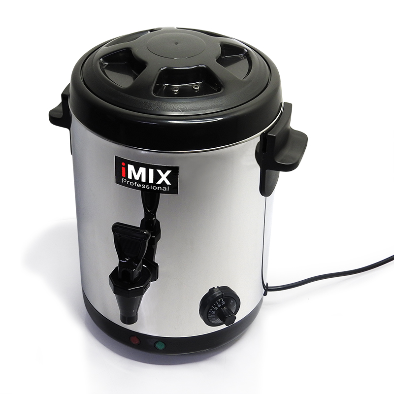 ถังชานมต้มน้ำร้อน สแตนเลส 8 ลิตร อุ่นได้ มีก๊อกจ่ายน้ำ