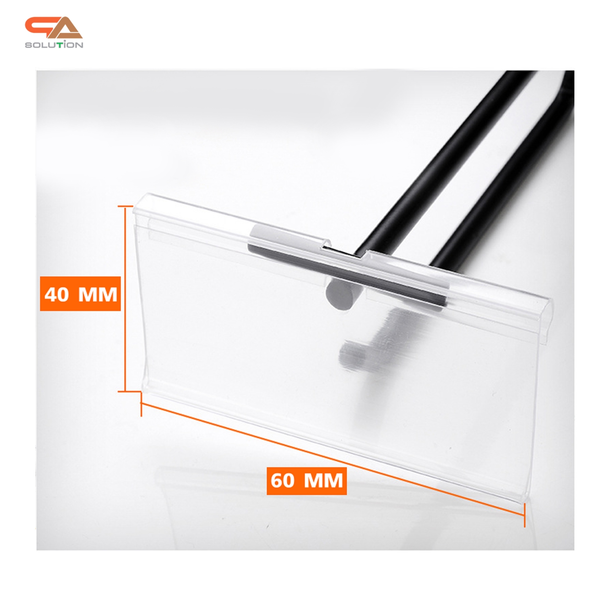 ขอแขวนสินค้า HOOK แบบแขนคู่ แขนบนยาว 25 cm. แขนล่าง 23.5 cm. สีเงิน พร้อมป้ายราคา 4x6 cm.