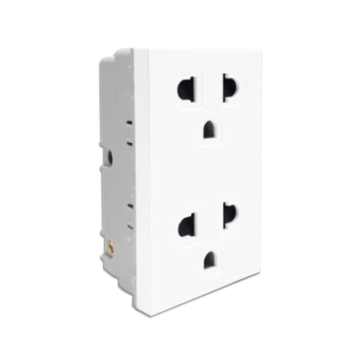 NANO เต้ารับคู่มีกราวน์ และม่านนิรภัย 16A 250V Urban series สีขาว รุ่น UR-P602W (10 ชิ้น/กล่อง)