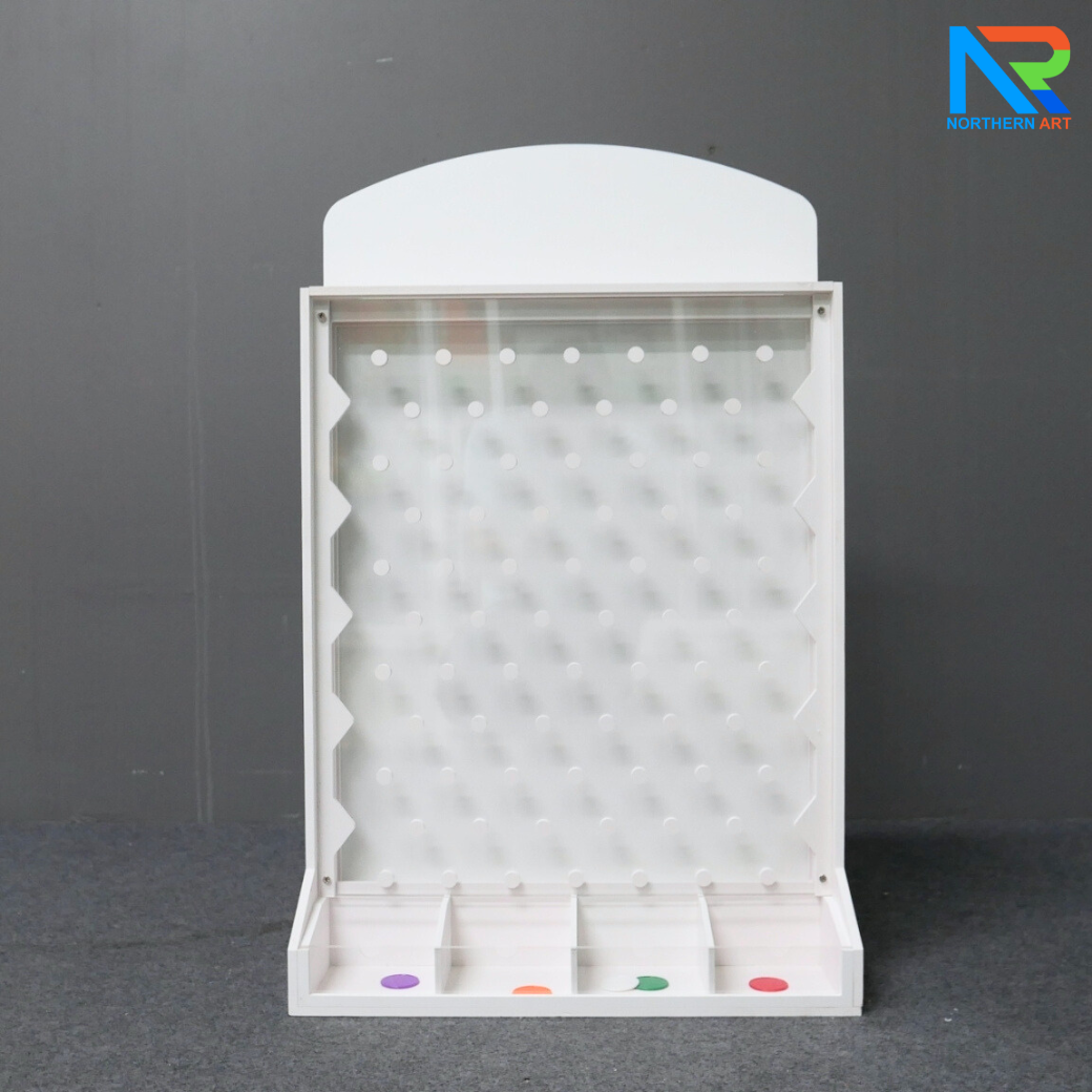เช่าเกมส์หย่อนเหรียญตั้งโต๊ะ ขนาด (W)50 X (D)20 X (H)80 cm. วัสดุพลาสวูดหนา 8 มม. พร้อมเหรียญพลาสติกคละสี 10 เหรียญ