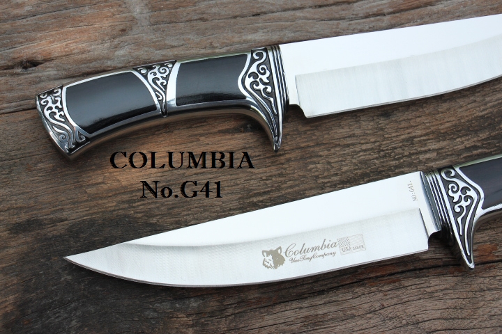 มีดใบตาย COLUMBIA รุ่น G41 ด้ามจับ ลายคลาสสิค ไม้เนื้อดำอย่างดี พร้อมซองไนลอน
