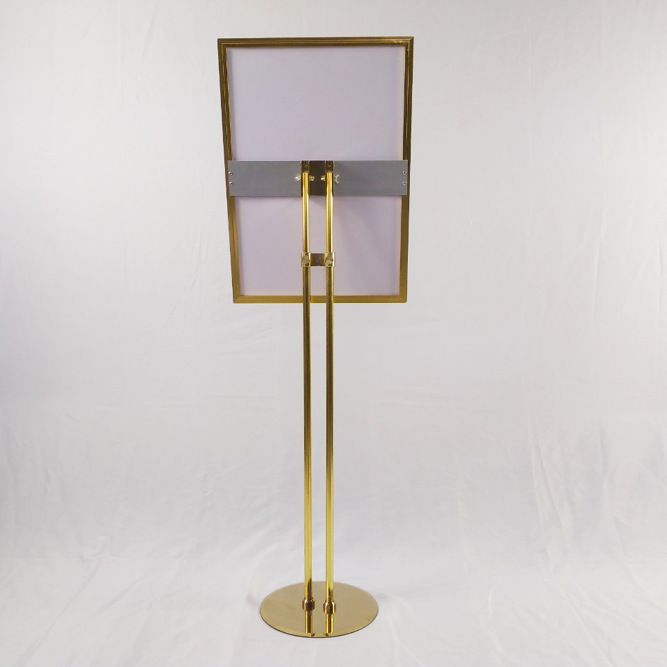 โปสเตอร์สแตนด์ ขนาดA3 ฐานกลม เสาคู่ โชว์งานพิมพ์ 1 ด้าน ปรับเอียง 360 องศา ปรับแนวตั้ง-แนวนอน และปรับสูง-ต่ำได้