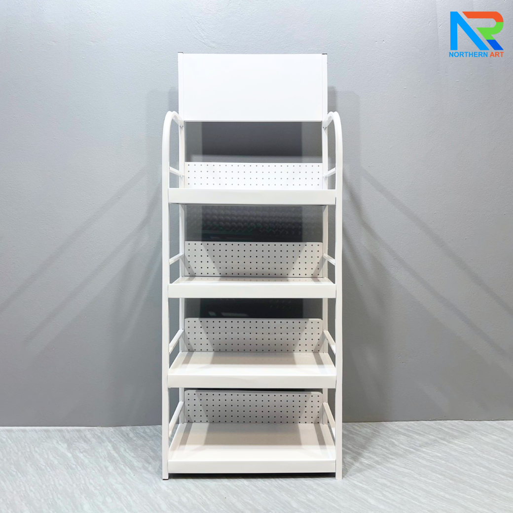 เช่าชั้นวางสินค้าเหล็ก 4 ชั้น สีขาว ขนาด (W)60 x (D)30 x (H)160 ซม. ถอดประกอบได้