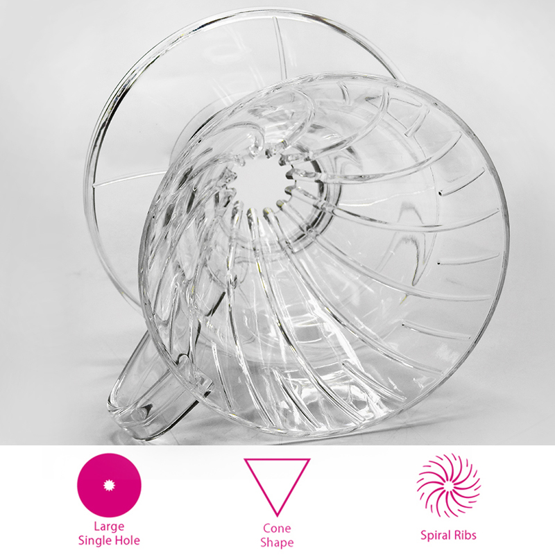 Coffee filter cup AS V60, single hole drip cup 2-4 cup