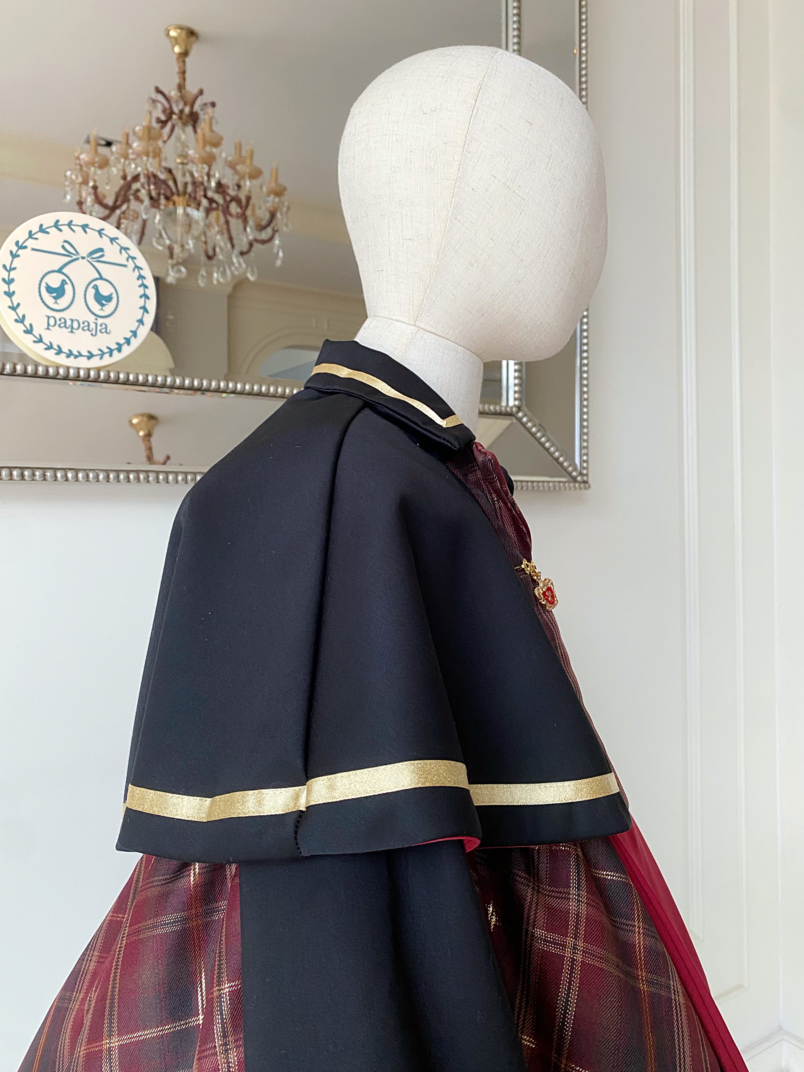 (HW) (เซต 3 ชิ้น) ชุดคอสเพลย์งานไฮพรีเมี่ยม แฮรี่พอตเตอร์ Harry Potter ครบเซต (ชุดเดรส+เสื้อคลุม+เครื่องประดับสีทอง)