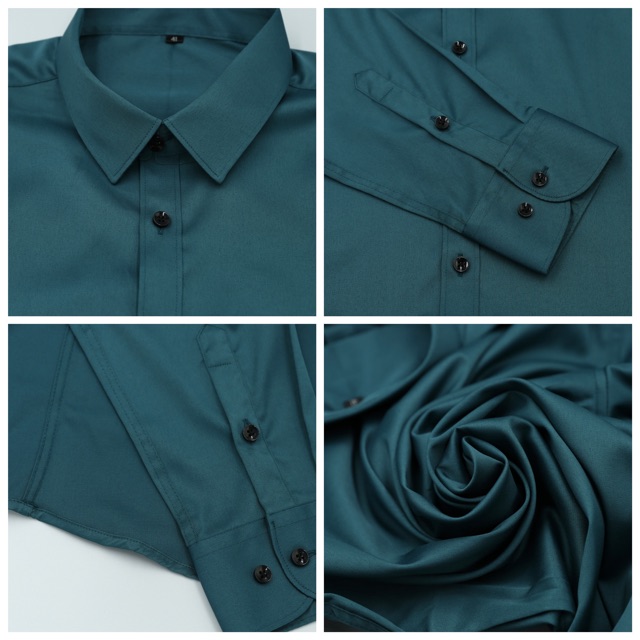 เสื้อเชิ้ตชาย สีมิ้นท์ สีฟ้าพาสเทล สีเขียว สีน้ำเงิน รุ่น Ease&End (เนื้อผ้าโพลีเอสเตอร์)