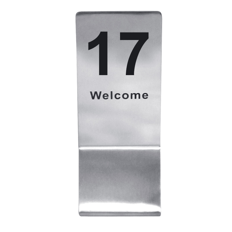 ป้ายโต๊ะสแตนเลสทรงสูง สำหรับใช้บอกหมายเลขโต๊ะ เลข 1-20 1617-020