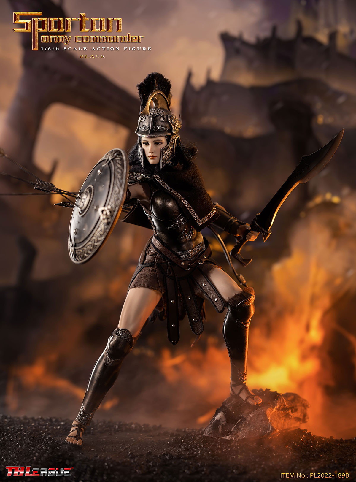 TBLeague PL2022-189B 1/6 Spartan Army Commander Black