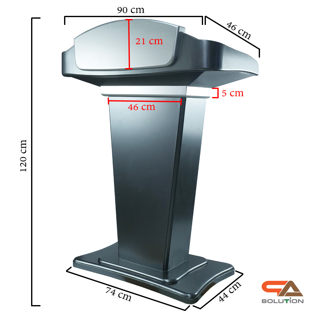 CLEARANCE SALE! โพเดียมไม้สีเทามุก รุ่น PD-07 ขนาดTOP 90 x 46 ซม.สูง 120 ซม. พร้อมชั้นวางของ(สินค้าตัวโชว์)