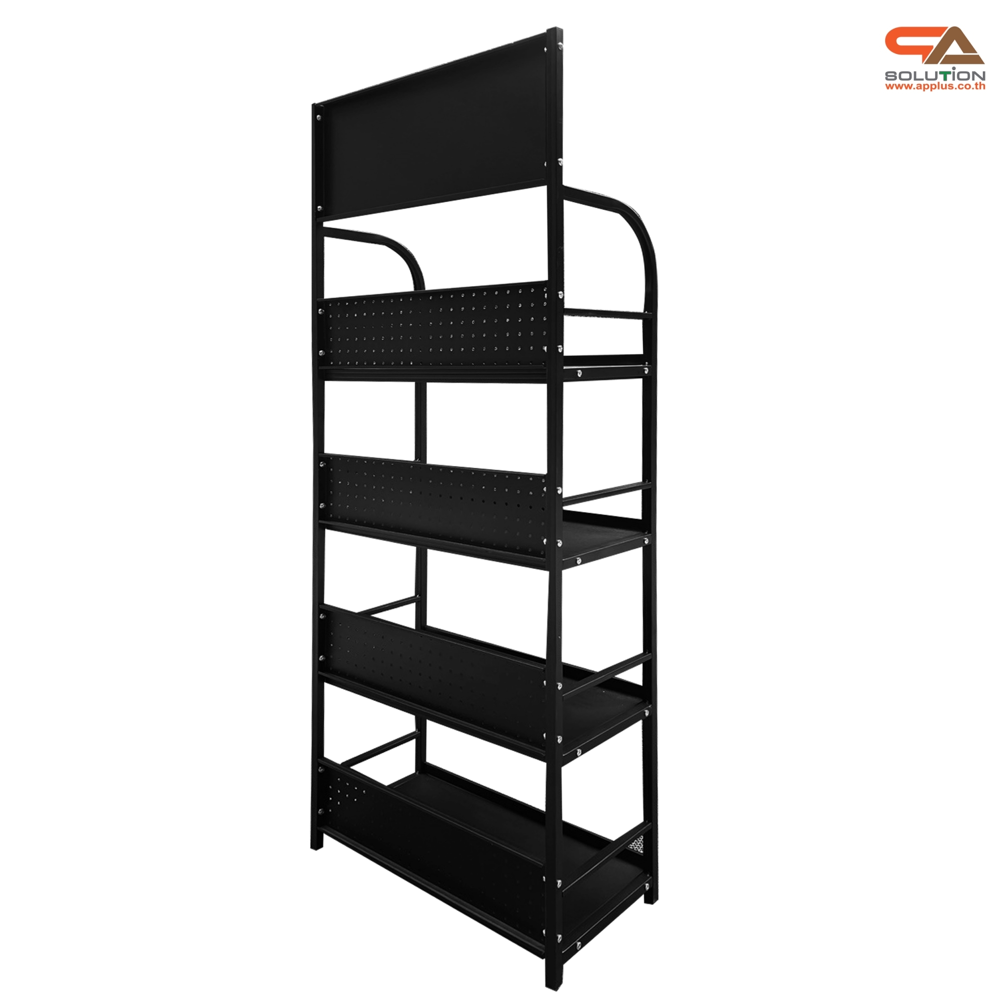 ชั้นวางสินค้าเหล็ก 4 ชั้น สีดำ ขนาด (W)60 x (D)30 x (H)160 ซม. ถอดประกอบได้