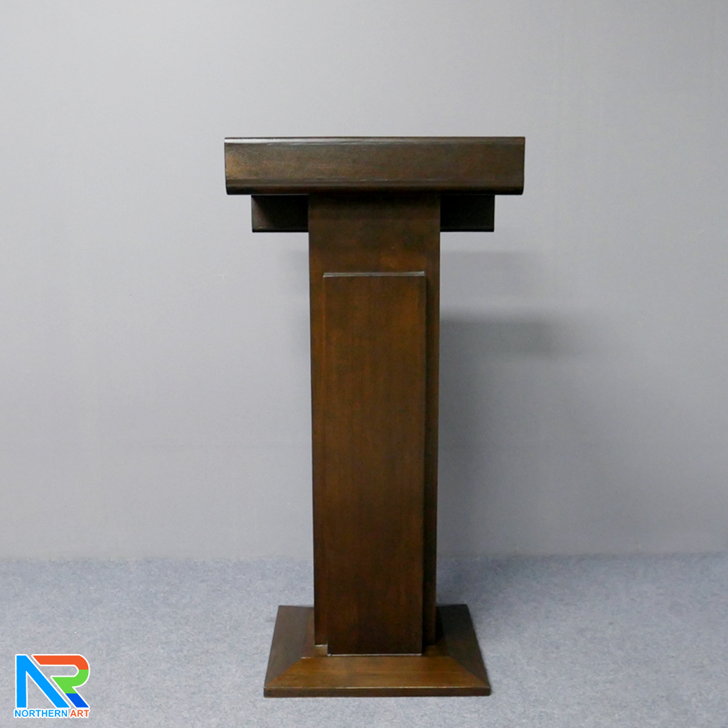 โพเดียมไม้ สีโอ๊ค ทรงโมเดิร์น TOPตรง ขนาด (W)55 x (L)42 cm. สูง 111 cm.