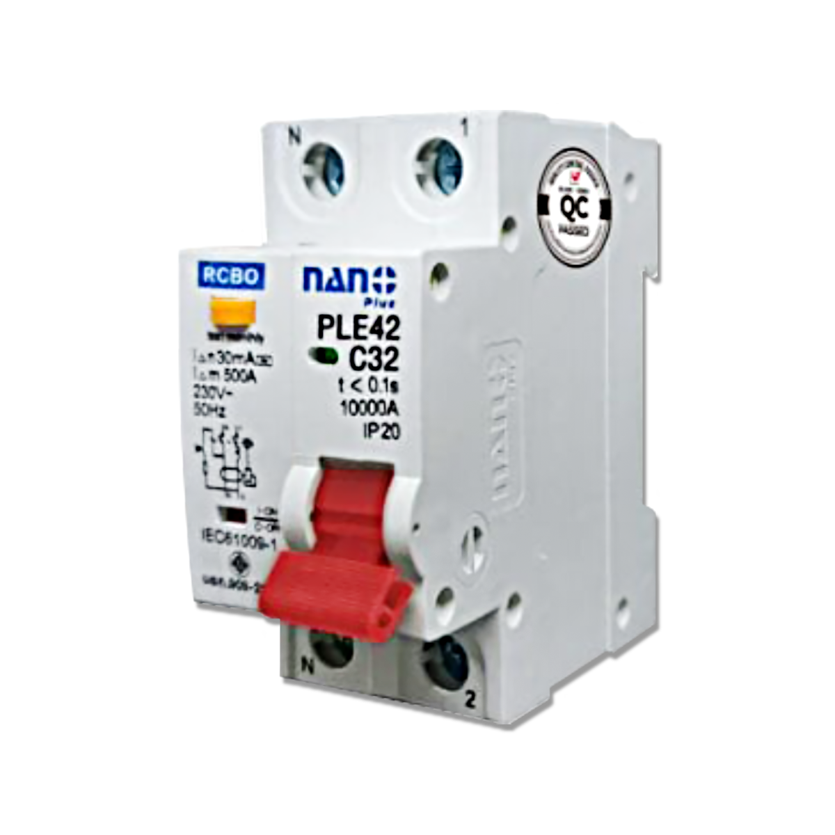 NANO เซอร์กิตเบรกเกอร์กันดูด NANO PLUS 2P 32A 10kA