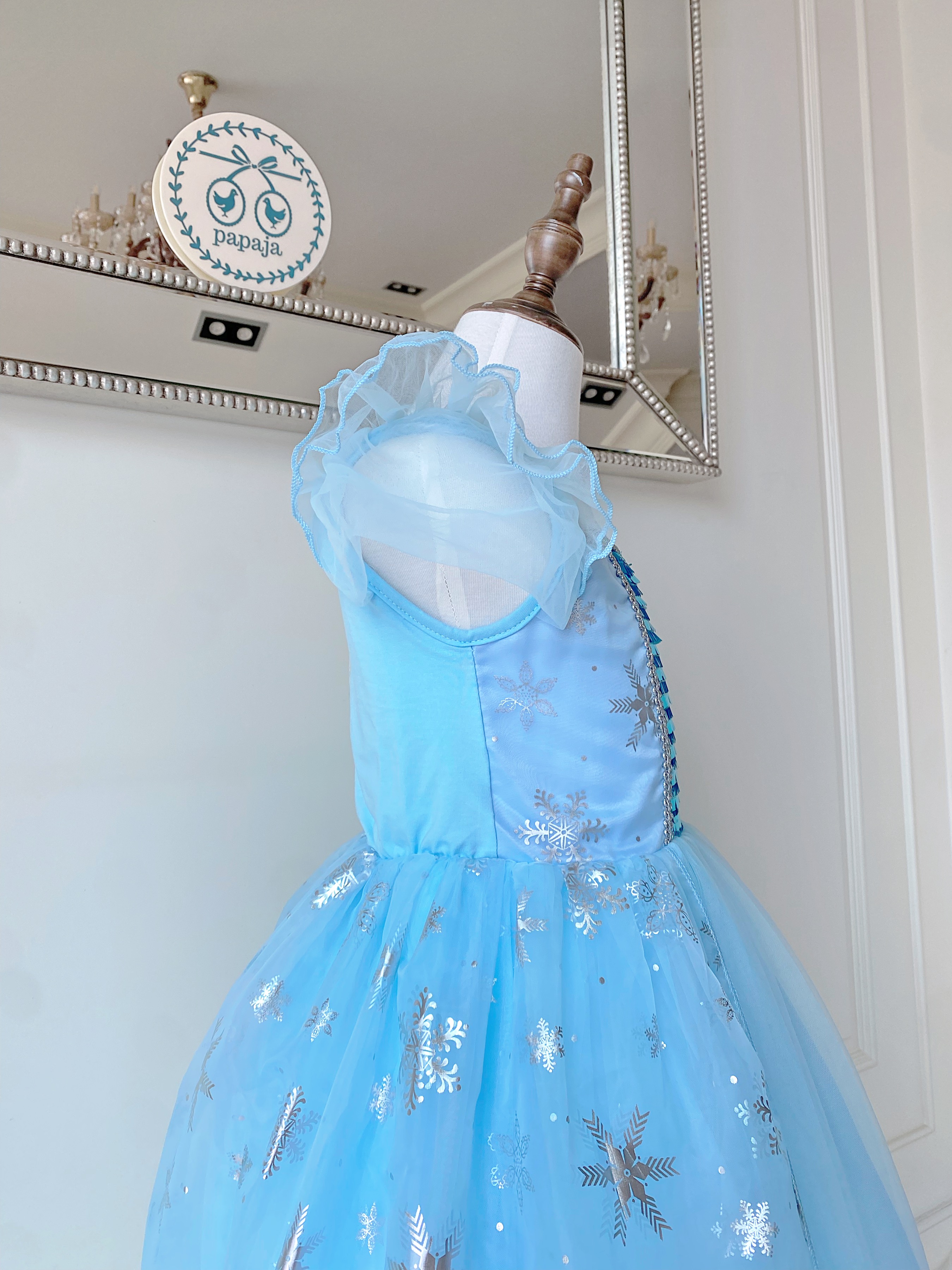 ชุดเจ้าหญิงเอลซ่า แขนกุดรุ่นทรงยอดนิยมกระโปรงยาว