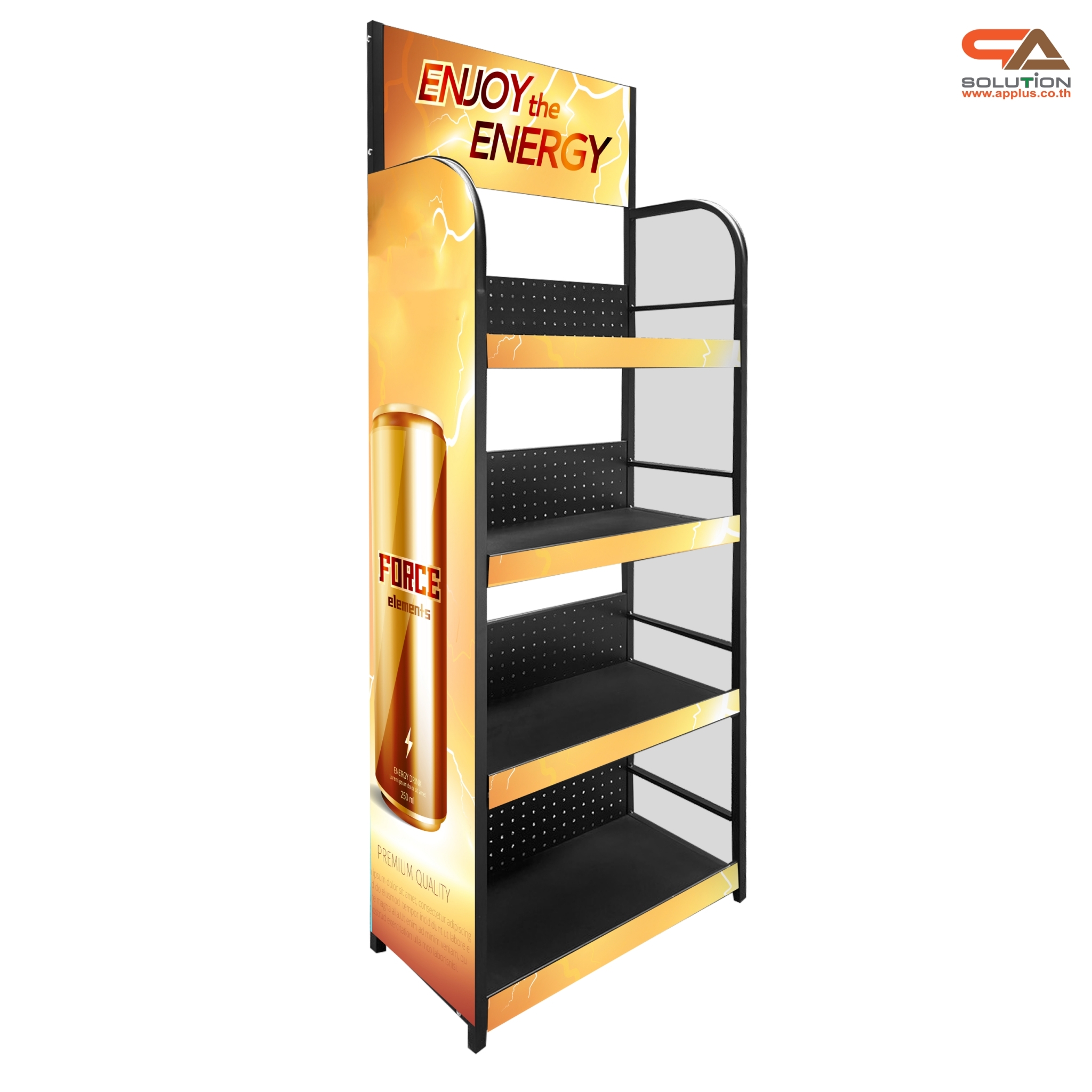 ชั้นวางสินค้าเหล็ก 4 ชั้น สีดำ ขนาด (W)60 x (D)30 x (H)160 ซม. ถอดประกอบได้