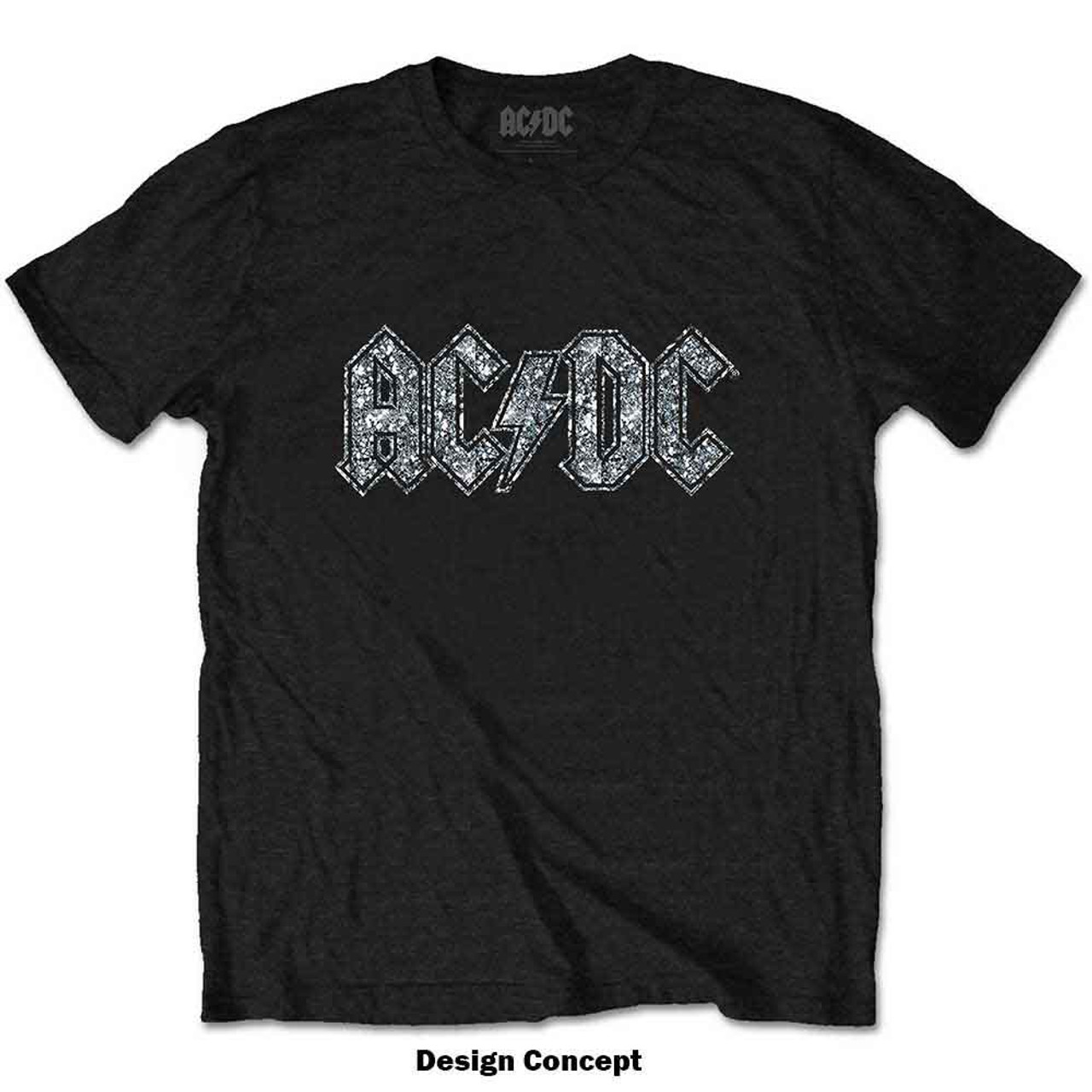 AC/DC Unisex T-Shirt: Logo (Embellished) BLACK