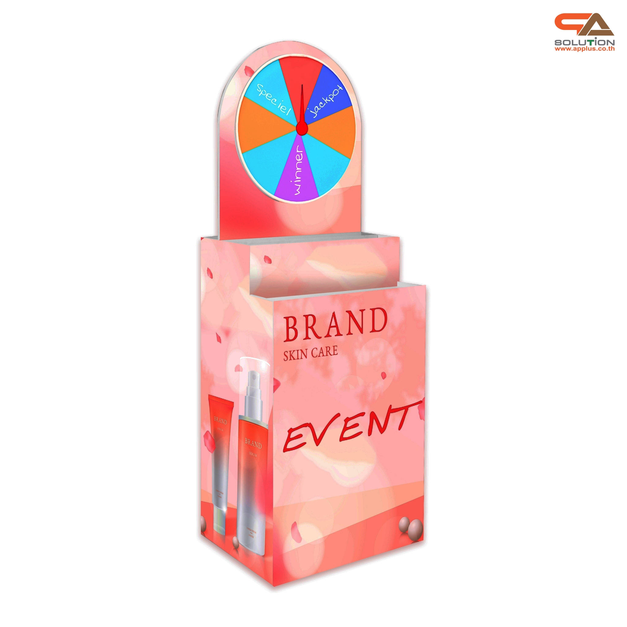 เกมส์ CARNIVAL หมุนวงล้อ พร้อมชั้นวางสินค้า แบบขั้นบันได 2 ชั้น ขนาด (W)60 x (D)45 x (H)165 ซม.