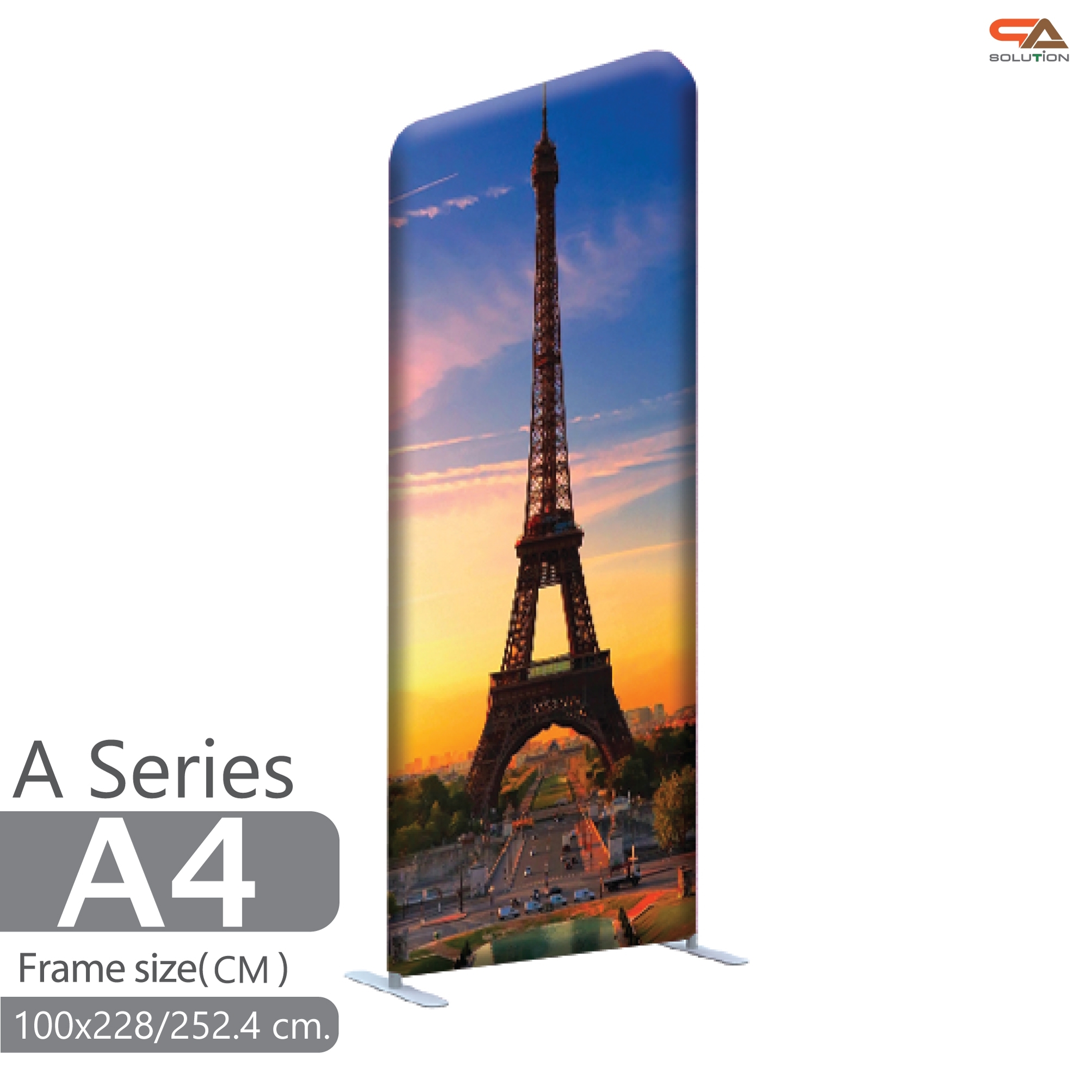 แบคดรอปผ้า A series โครงอะลูมิเนียม ถอดประกอบได้ ขนาด (W)100 cm. x (H)228–324.6 cm. พร้อมกระเป๋าใส่อุปกรณ์