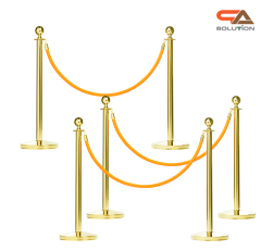 เช่าเสากั้นบริเขต สแตนเลสหัวกลมสีทอง พร้อมสายผ้าคล้อง สีแดง ดำ เทา เหลือง เขียว น้ำเงิน ม่วง ชมพู ขาว ส้ม ( ราคาต่อเสา )