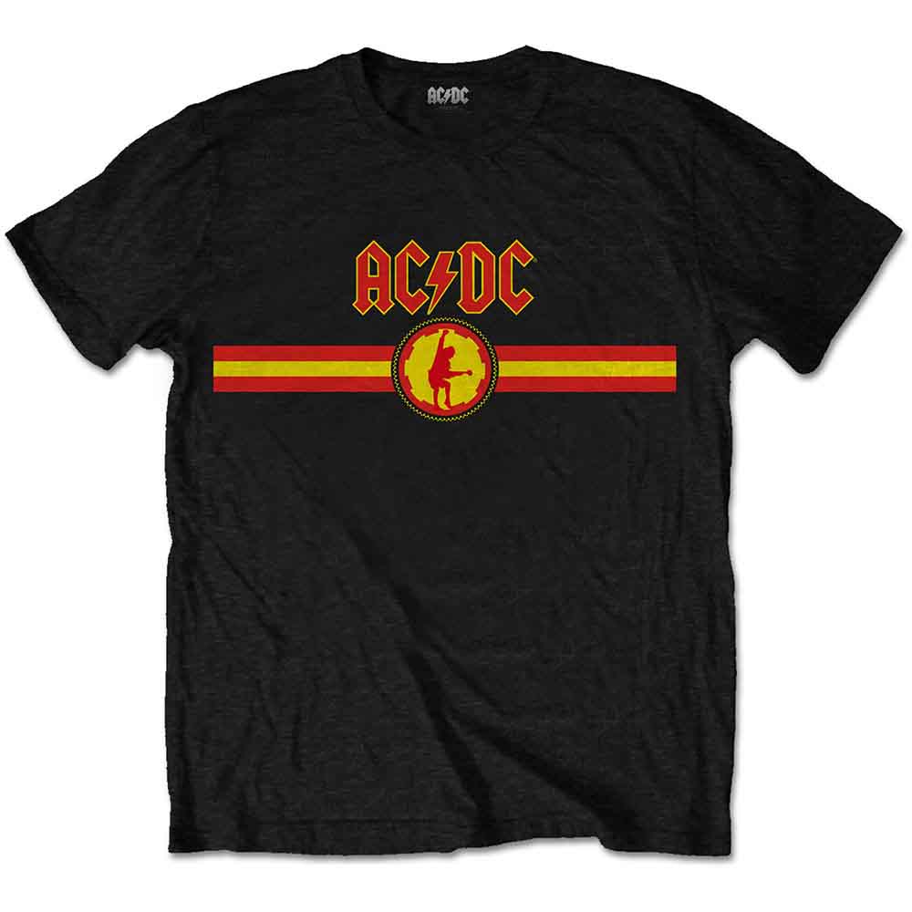 AC/DC Unisex T-Shirt: Logo & Stripe BLACK
