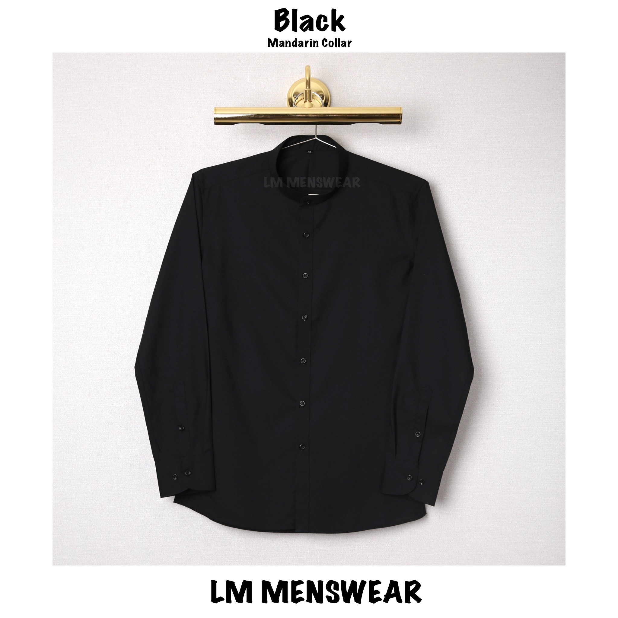 เสื้อเชิ้ตคอจีน สีดำ (ฺBlack Shirt - Mandarin Collar)