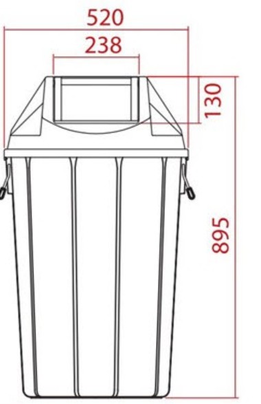 ถังขยะเทศบาล ทรงกลม ฝาแกว่ง 100 ลิตร