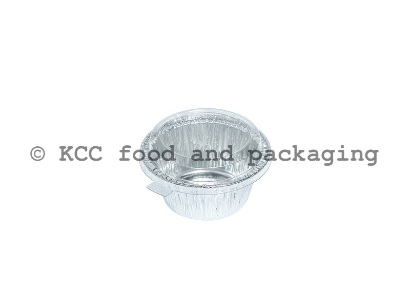 ถ้วยฟอยล์กลม # 3004 สีเงิน + ฝา (100ชุด)