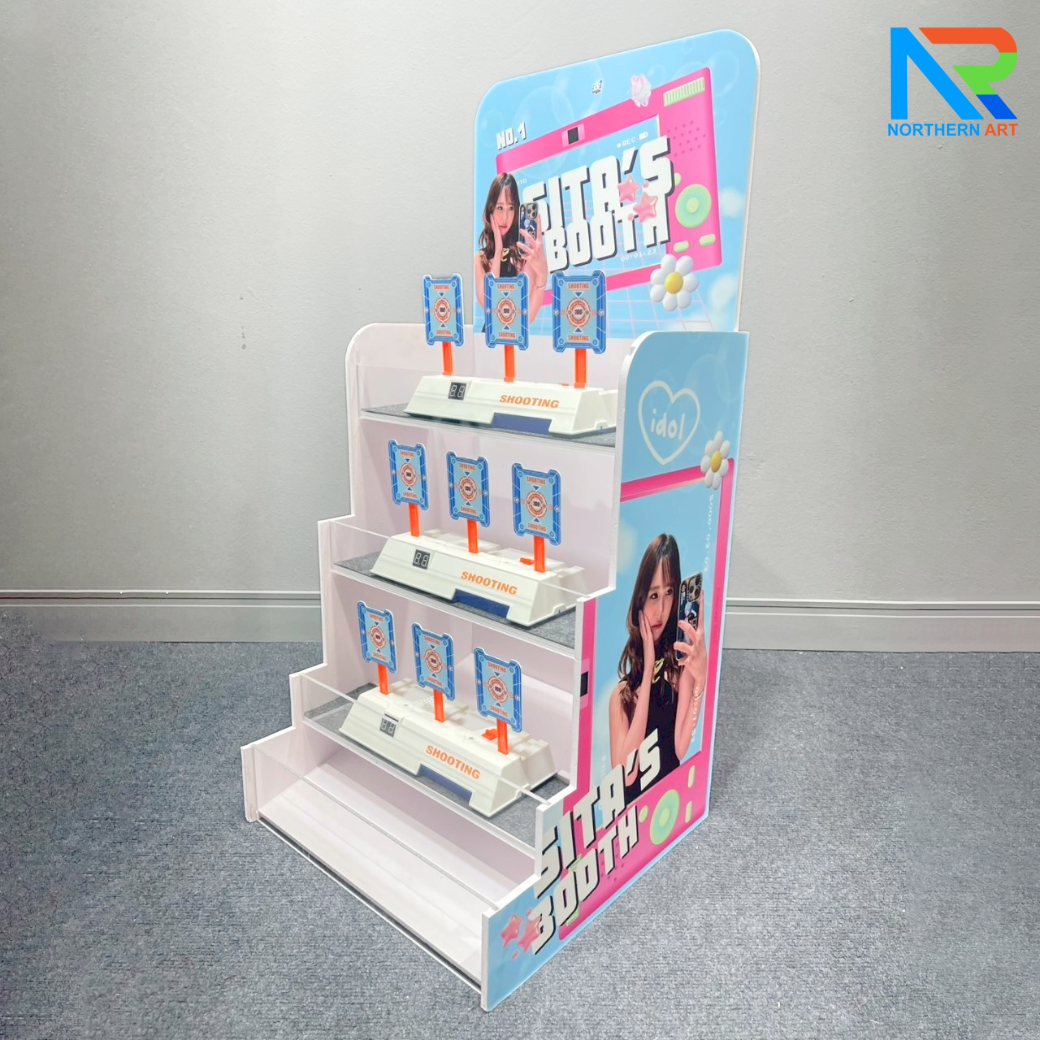 เกมส์ยิงเป้าตั้งโต๊ะ ขนาด (W)40 x (D)40 x (H)90 cm. พร้อมเป้านิ่ง 3 แผ่น 3 ชุด และปืนกระสุนโฟม 1 กระบอก