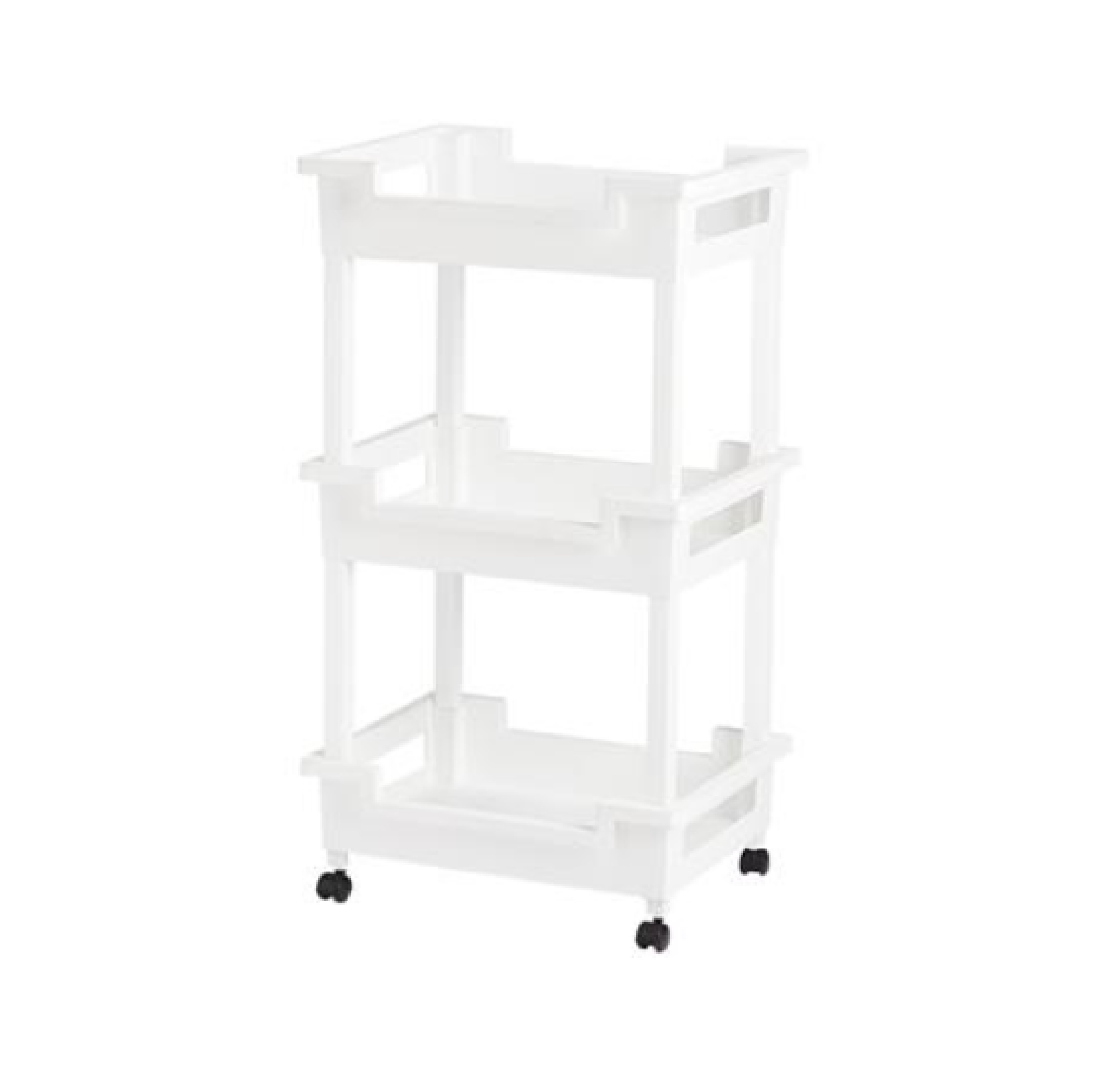 ชั้นวางของพลาสติกเอนกประสงค์พร้อมล้อเลื่อน 3 ชั้น KASSA HOME รุ่น STW-SHELFY ขนาด 48x36x85 ซม. สีขาว
