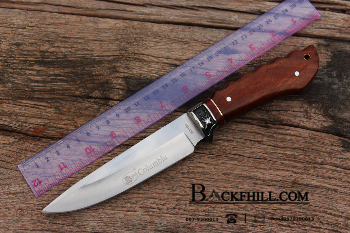 มีดใบตาย COLUMBIA รุ่นB3184 ใบมีดทรงสวย ด้ามจับ ลายคลาสสิค ไม้อย่างดี พร้อมซองไนลอน