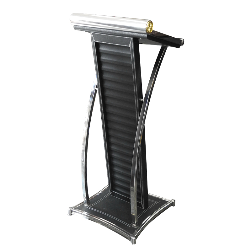 โพเดี่ยม แท่นยืนบรรยาย หุ้มหนังสีน้ำเงินดำ