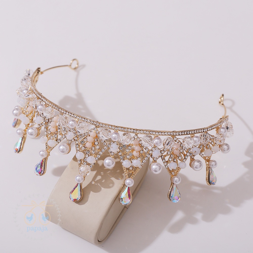 (No. 169) มงกุฏเทียร่าเพชรบนยอดประดับเพชรรูปหยดน้ำเม็ดใหญ่