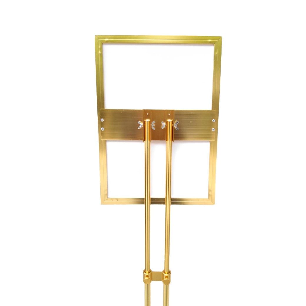 โปสเตอร์สแตนด์ ขนาดA3 ฐานกลม เสาคู่ โชว์งานพิมพ์ 1 ด้าน ปรับเอียง 360 องศา ปรับแนวตั้ง-แนวนอน และปรับสูง-ต่ำได้