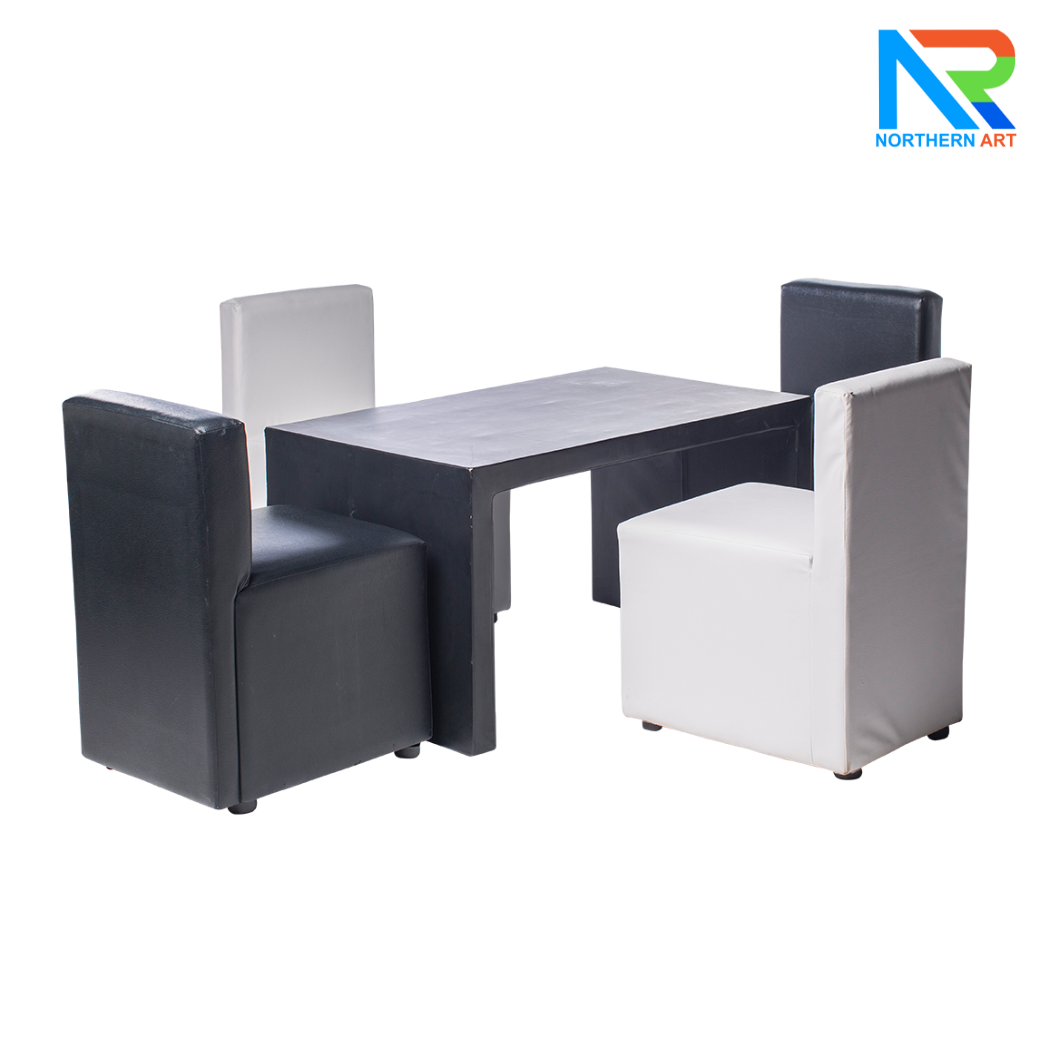 เช่าชุดโต๊ะทรงตัว U หุ้มหนังทั้งตัว พร้อมเก้าอี้ 4 ตัว (เก้าอี้มีหลายแบบให้เลือก)