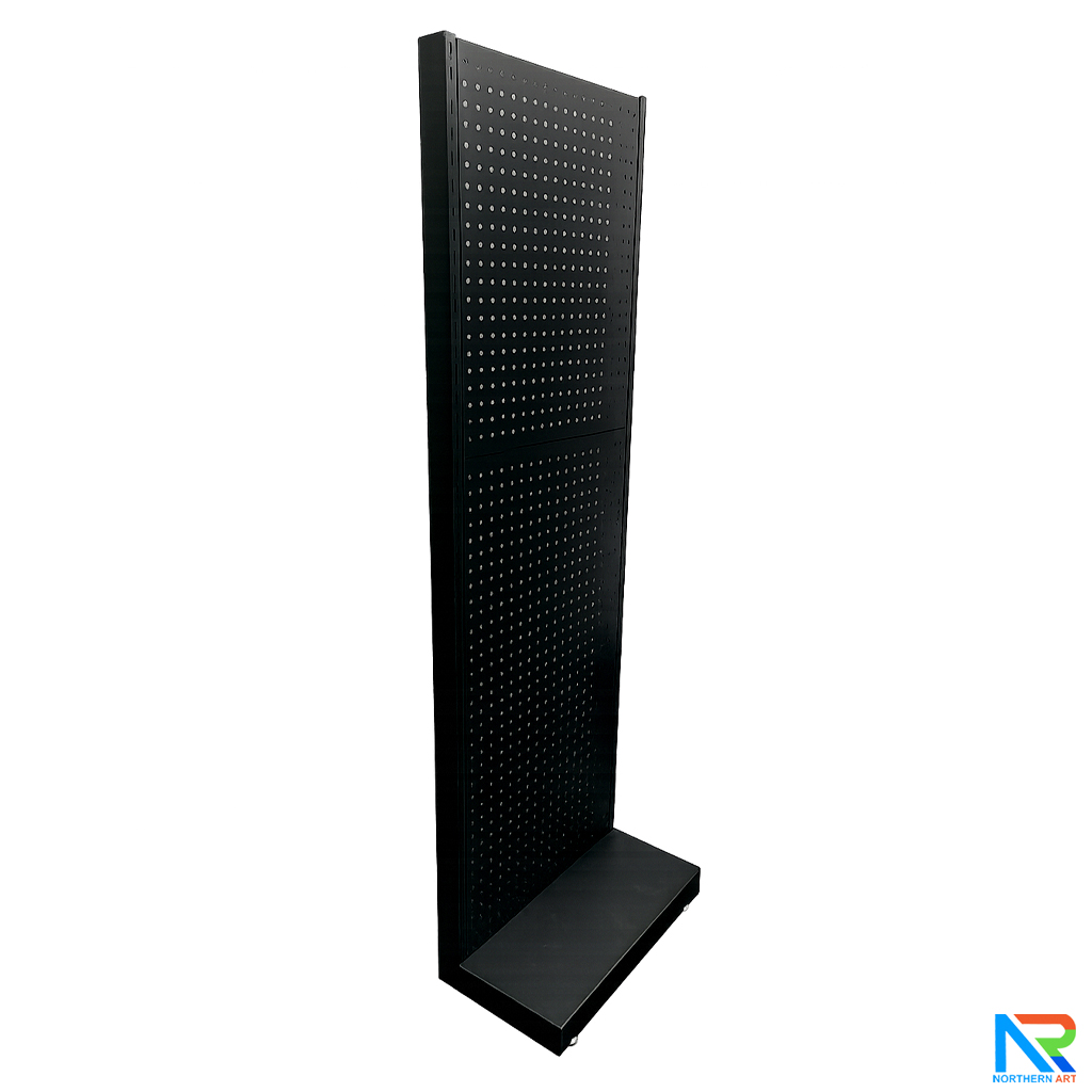 ชั้นวางสินค้าเหล็ก สีดำ ขนาด(W)50 x (D)22 x (H)160 cm. ถอดประกอบได้ สามารถใส่ขอแขวนตามความต้องการ ( ราคาไม่รวมขอแขวน )