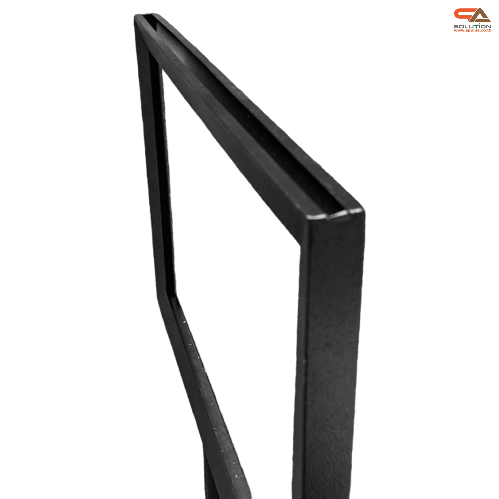 โปสเตอร์สแตนด์เหล็ก สีดำ ขนาด A3 แนวนอน ฐานกลม เสาเดี่ยว พร้อมแผ่นอะคริลิคประกบ สอดงานพิมพ์ด้านบน โชว์ภาพ2ด้าน