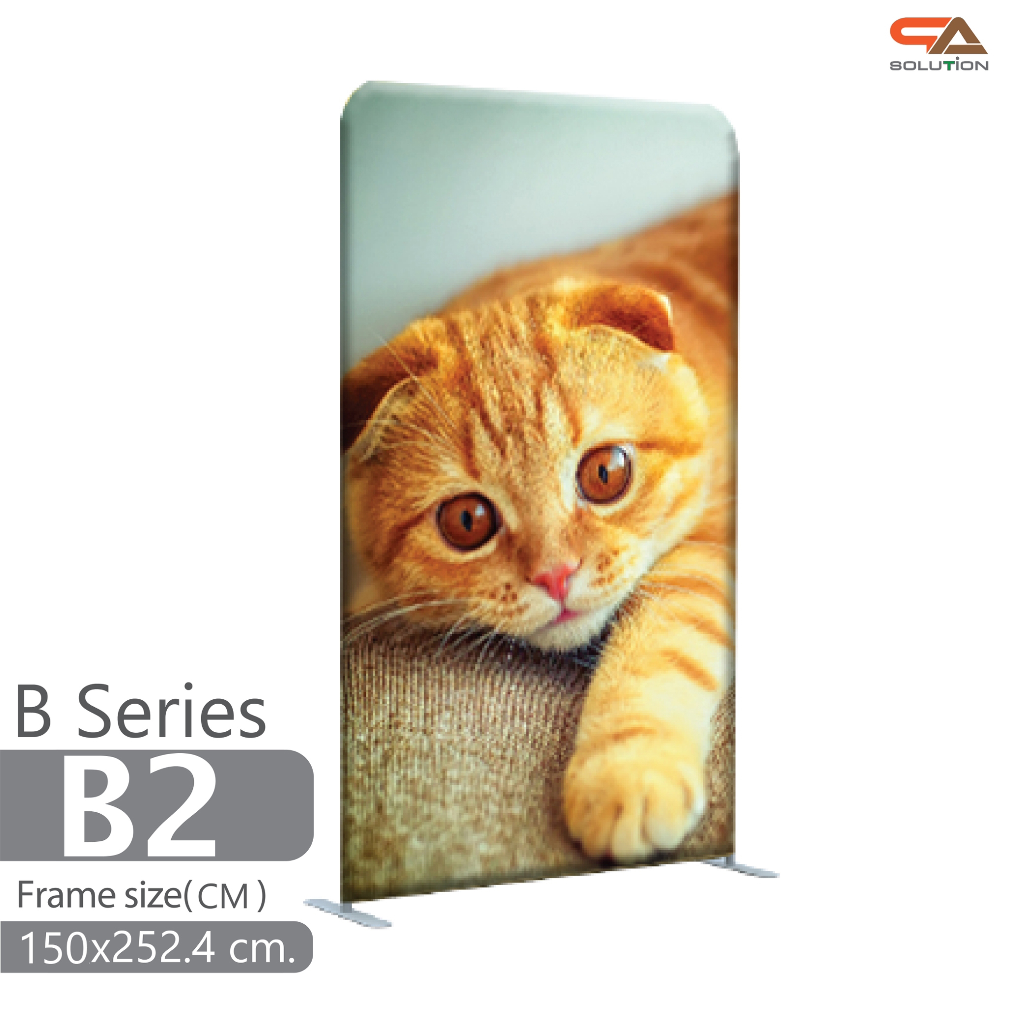 แบคดรอปผ้า รุ่นB series ขนาด (W)150 cm. x (H)228 – 324.6 cm. โครงอะลูมิเนียม ถอดประกอบได้ พร้อมกระเป๋าใส่อุปกรณ์