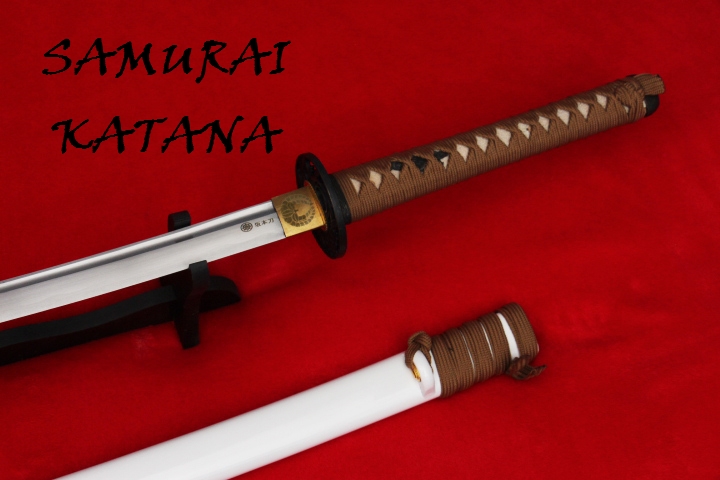 ดาบซามูไรคาตานะ KAWASHIMA STEEL. ขนาดความยาวรวม 40 นิ้ว เหล็ก HIGH CARBON NISI1060 ฝักดาบสีขาวไม้เนื้อแข็งลายสวยงาม