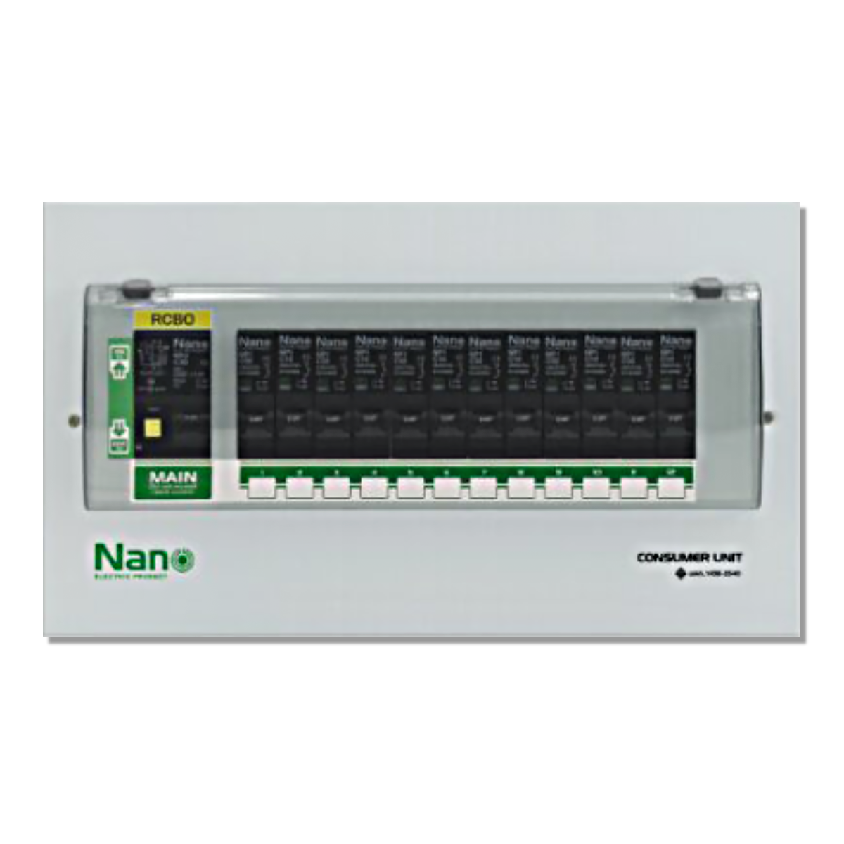 NANO ตู้คอนซูมเมอร์ยูนิต 12 ช่อง (ปลั๊กออน) RCBO+ลูกย่อย 12 ลูก