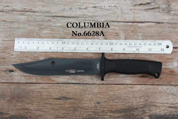 มีดใบตาย COLUMBIA รุ่น 6628A ใบมีดรมดำ พร้อมซองไนลอน