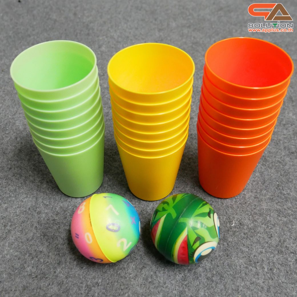 เกมส์ CARNIVAL GAME ปาแก้ว ขนาดโครง (W) 90 x (L)50 x (H)176 cm. พร้อมแก้ว 36 ใบ และบอลโฟม 12 ลูก