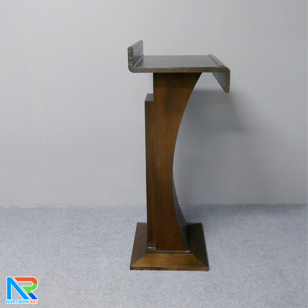 โพเดียมไม้ สีโอ๊ค ทรงโมเดิร์น TOPตรง ขนาด (W)55 x (L)42 cm. สูง 111 cm.