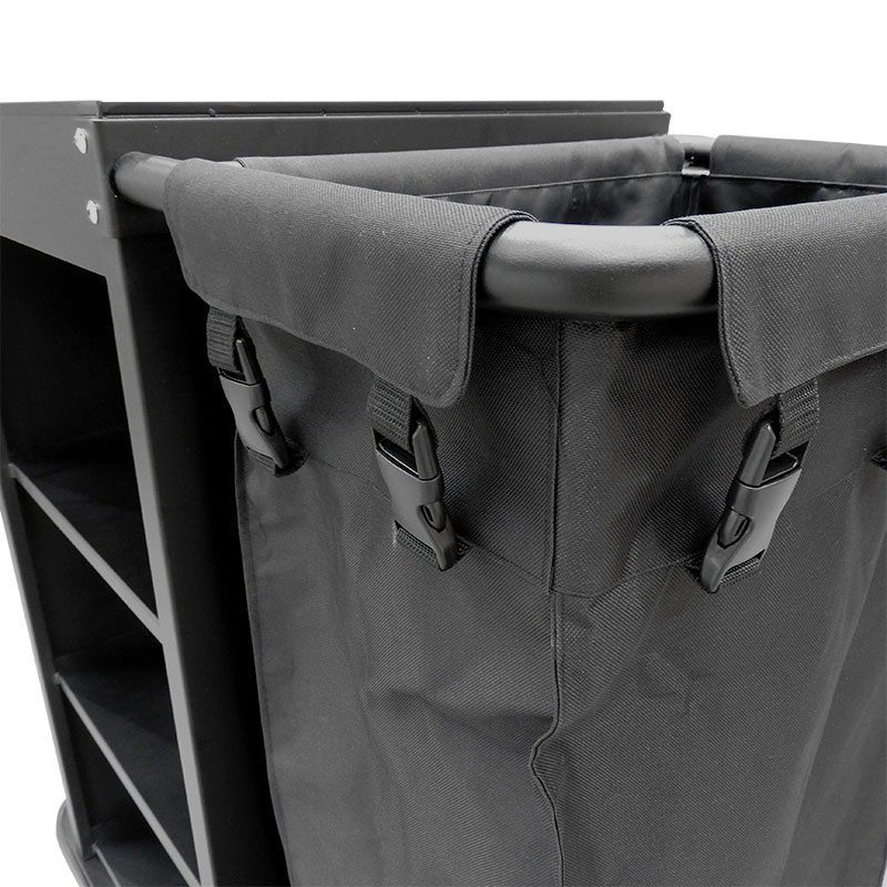 รถเข็นแม่บ้านโครงเหล็กพ่นสี พร้อมถุงผ้า 1 ใบ รุ่น 1401-042 | แข็งแรง ใช้งานสะดวก