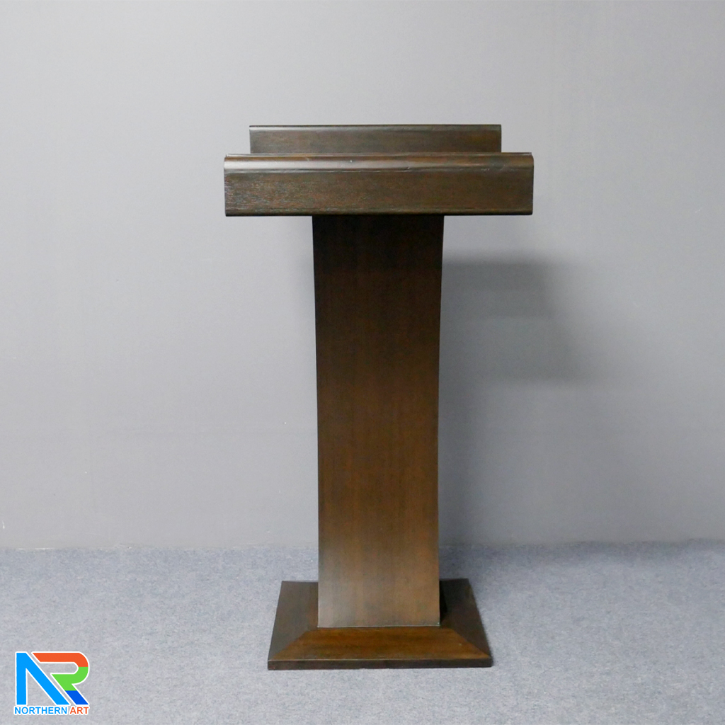 โพเดียมไม้ สีโอ๊ค ทรงโมเดิร์น TOPตรง ขนาด (W)55 x (L)42 cm. สูง 111 cm.