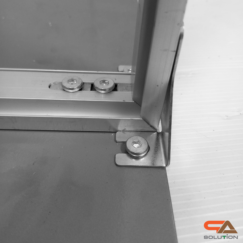 ป้ายตั้งพื้น รุ่นLUXURY ขนาด 80x200 ซม. โครงอะลูมิเนียม ฐานเหล็กหนา โชว์งานพิมพ์ 2 ด้าน ถอดประกอบได้