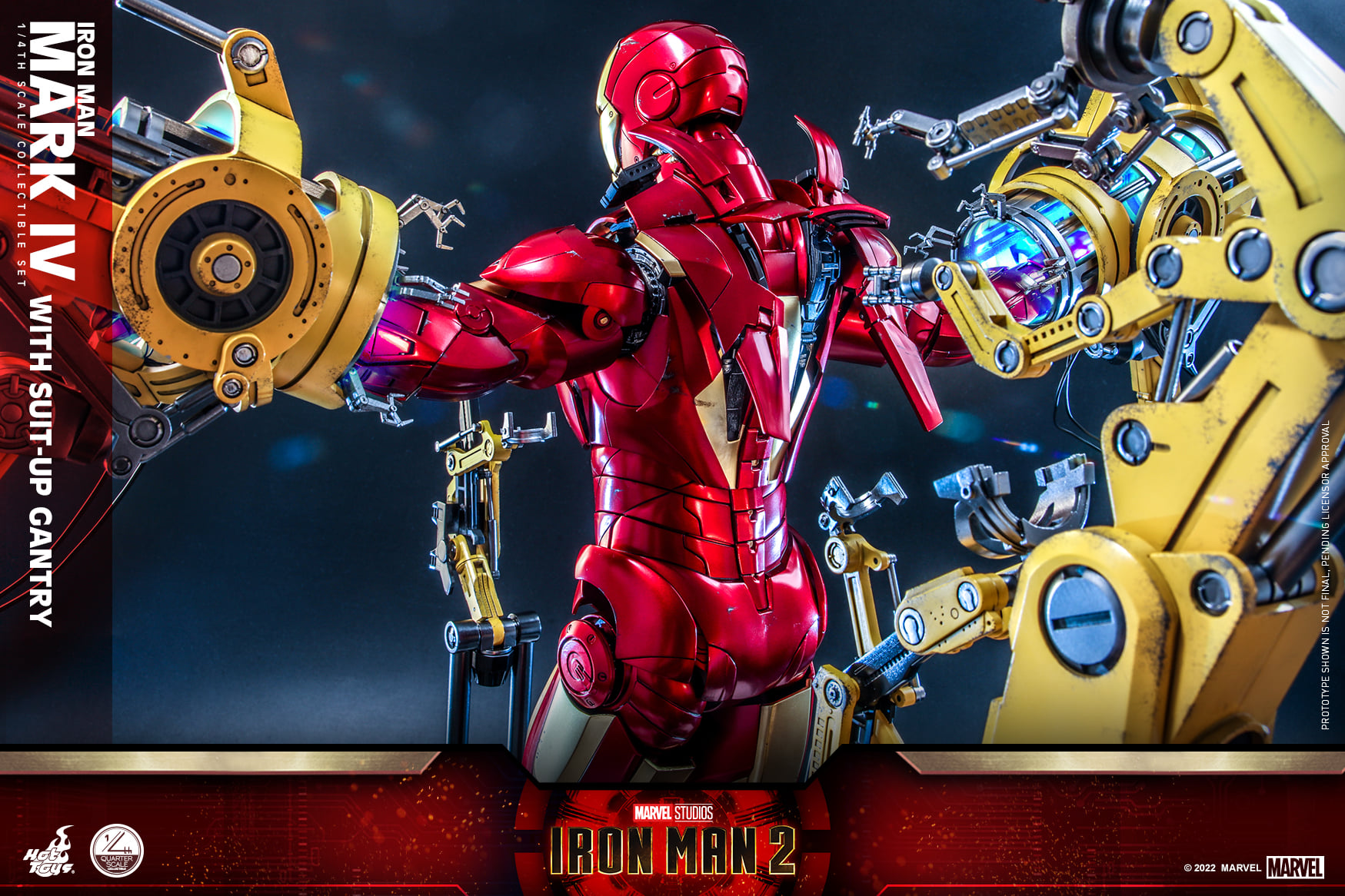 Hot Toys QS021 1/4 Iron Man 2 - Iron Man Mark IV with Suit-Up Gantry