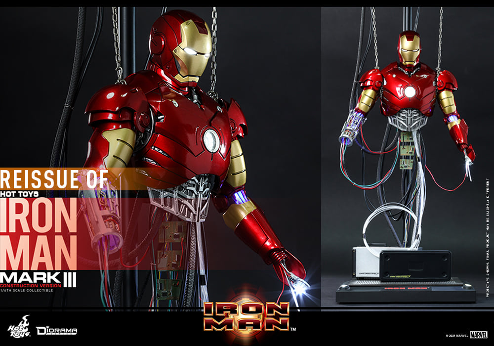 Hot Toys DS003 1/6 Iron Man - Mark III (Construction Version)