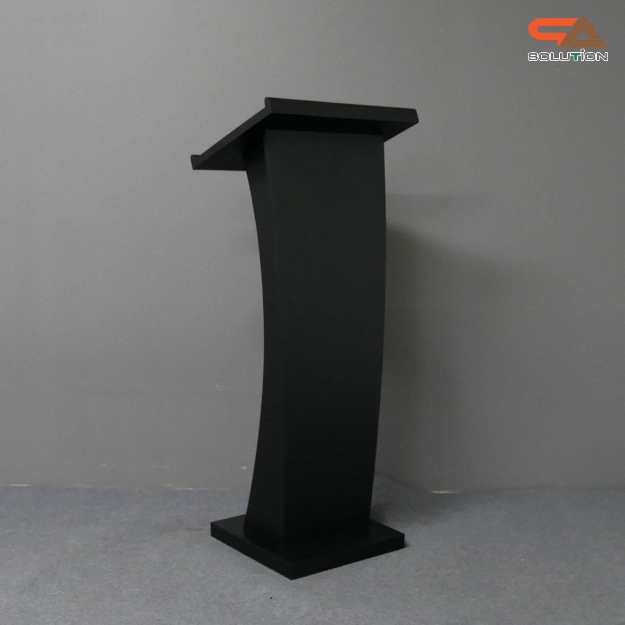 โพเดียมไม้ สีดำ ขนาด (W) 50 x (L) 40 x (H) 120ซม.TOP เอียง พร้อมชั้นวางของ