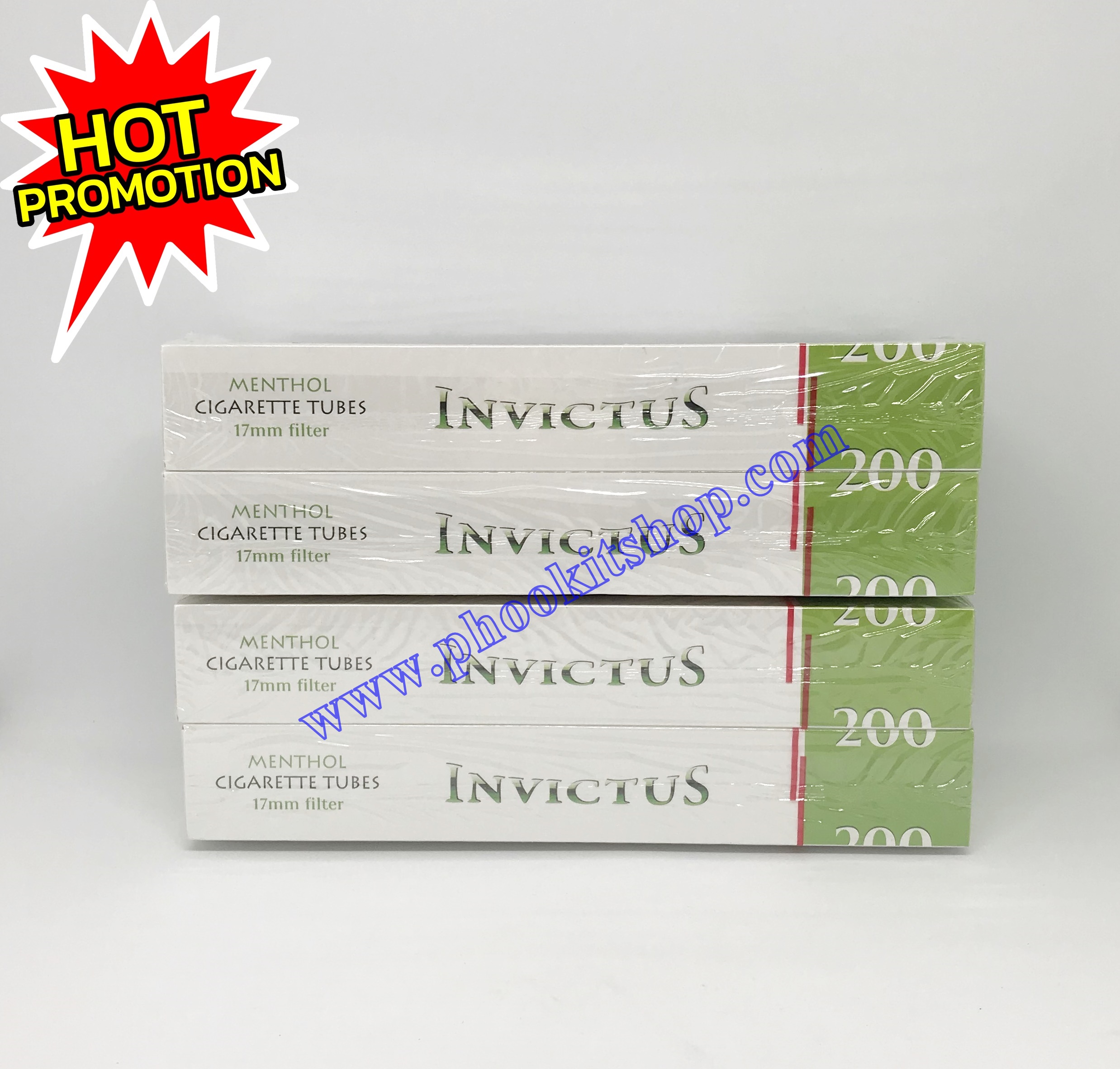 ก้นกรองบุหรี่ ก้นกรองเปล่า กระดาษมวนปล่า ก้นกรองเปล่าคุณภาพสูงแบบเย็น INVICTUS จำนวน 400 มวน ใช้กับเครื่องอัดบุหรี่ ประหยัดค่าใช้จ่าย ราคาถูกสุดๆ