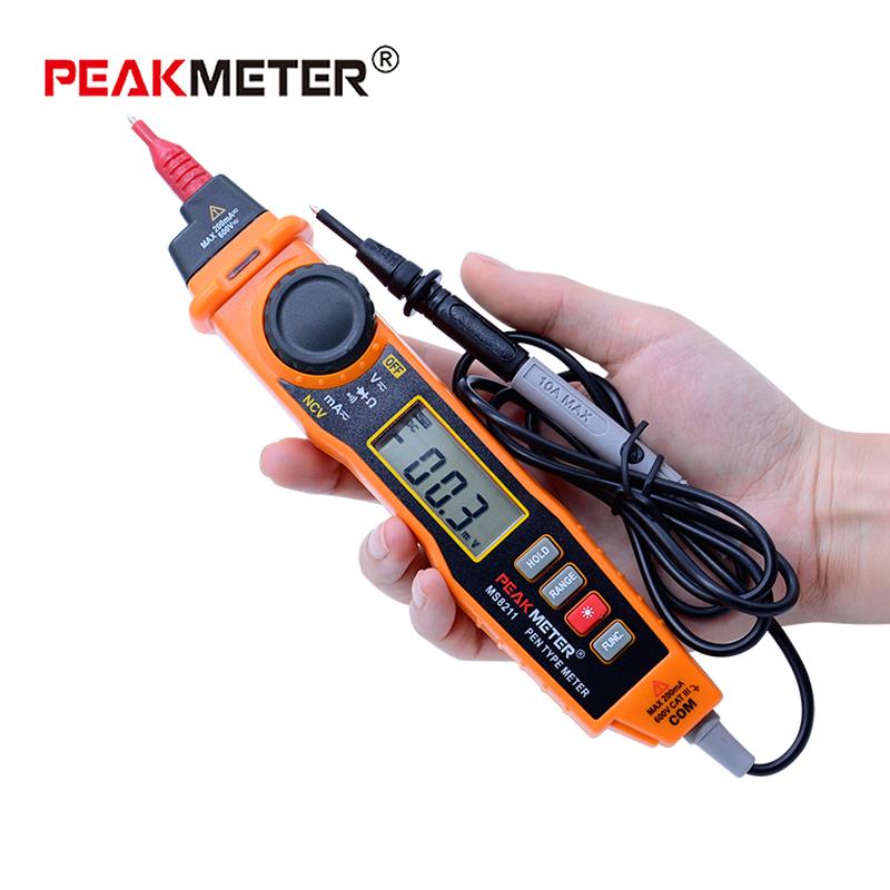 PEAKMETER Digital Multimeter Pen-type Auto Range Ammeter Voltmeter Ohmmeter with NCV Electric Handheld Tester PM8211