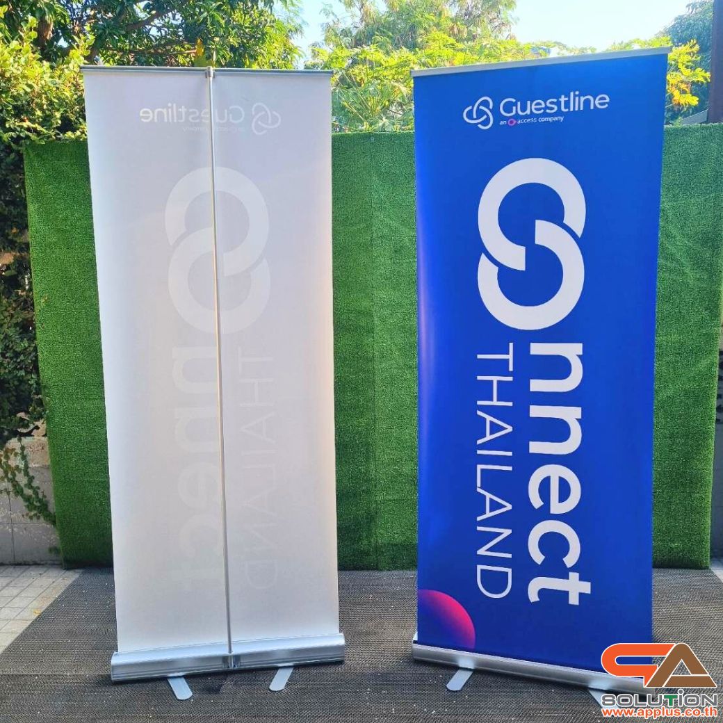 ROLL UP GRADE A โรลอัพ ขนาด 80x200 ซม. โครงสร้างอะลูมิเนียมอย่างดี แข็งแรง ทนทาน ม้วนเก็บได้ พกพาสะดวก